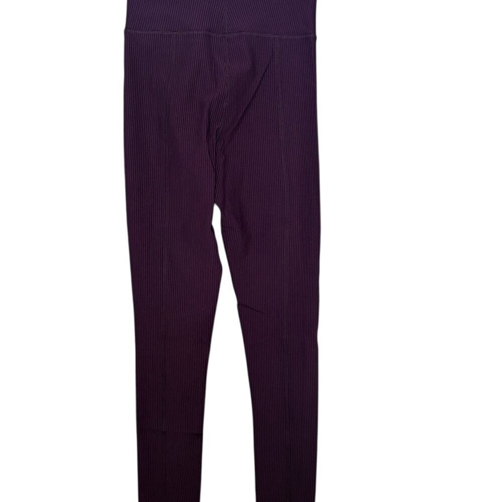 For Love & Lemons Purple Ribbed High Waist Leggings XS NWT - Picture 3 of 7